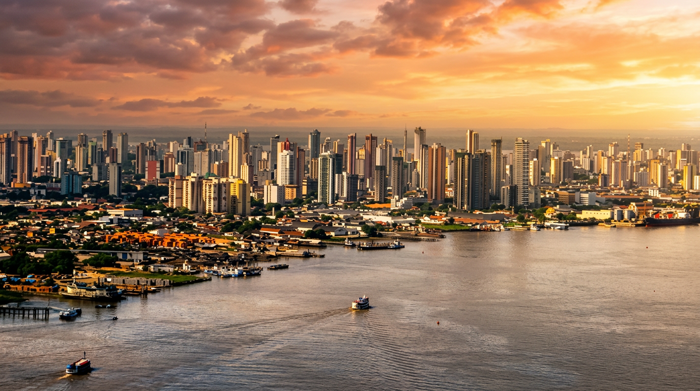 Belém do Pará vista da Baía do Guajará